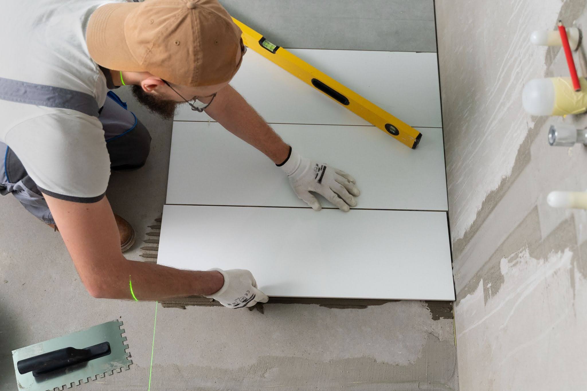 Waterproof tiles installed with eco friendly tile adhesive.